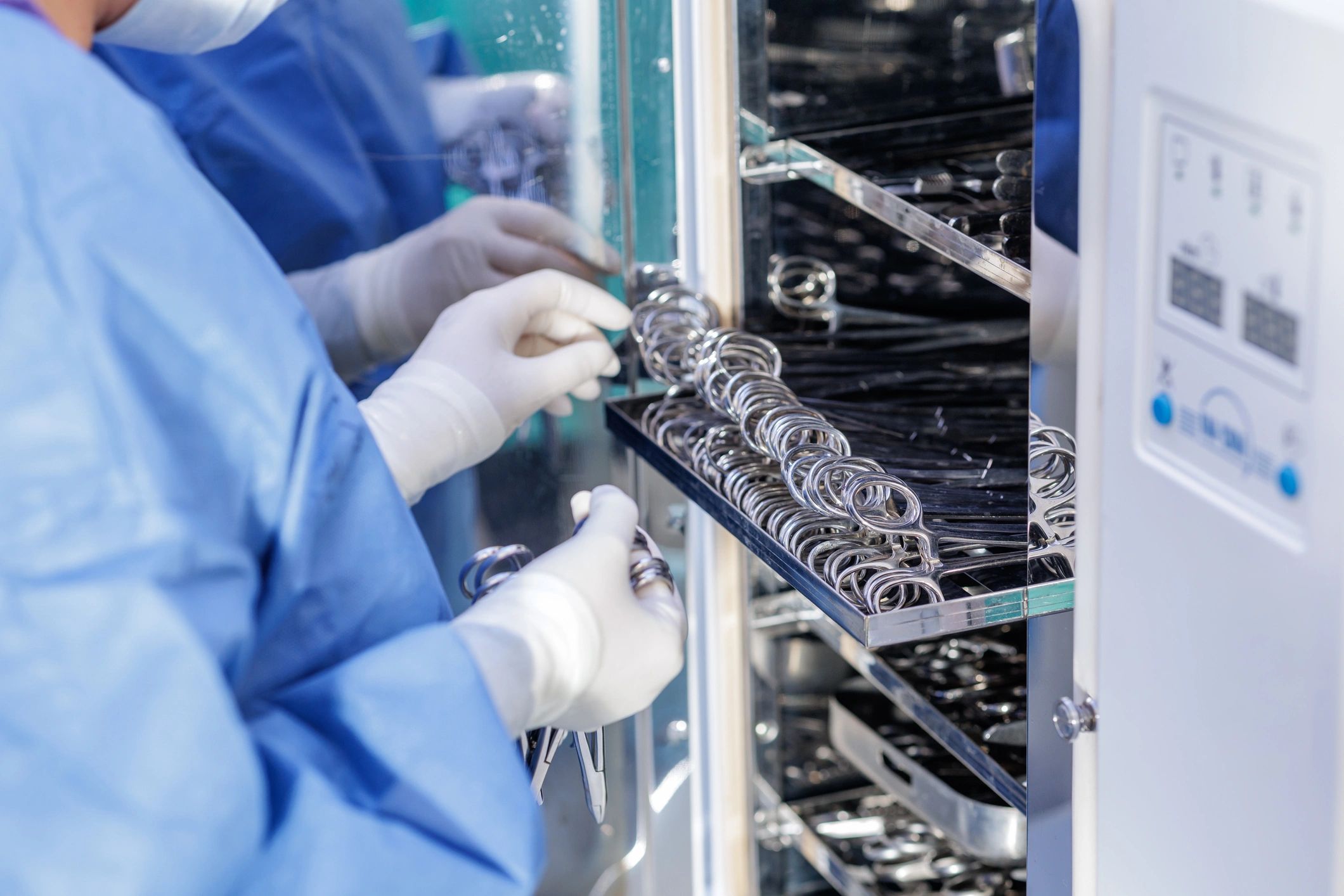 Sterile surgical tools prepared for hospital use